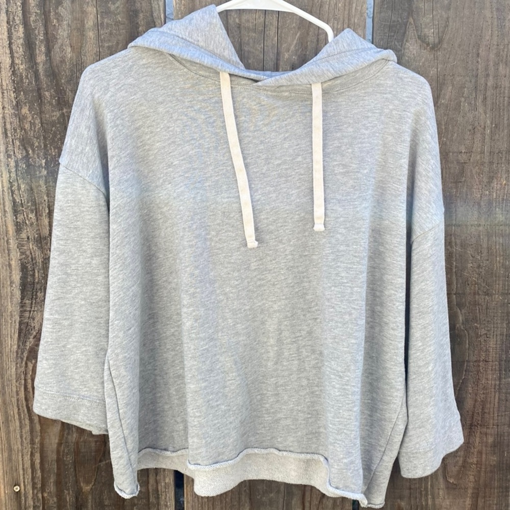 GAP raw hem crop hoodie